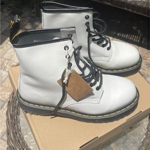 Selling a new pair of white doc boots. Just don’t fit my vibe